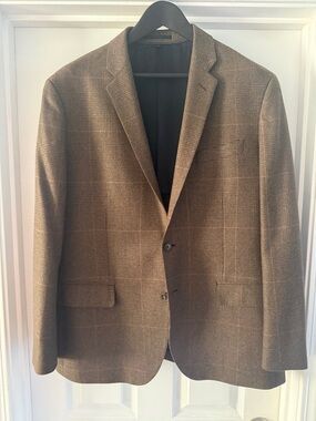 J. Crew Brown Windowpane Blazer